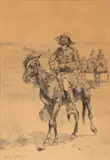 Frederic Remington, On the Way to the Platte [or] Fitzpatrick and the Wagon Train, 1890, ink wash on paper