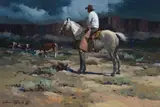 Night Watch by James Reynolds, oil on board, sold Jul 2018
