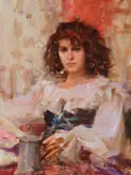 Meg by Richard Schmid, oil on canvas, sold Jul 2018
