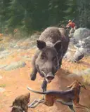 John Scott, Boar Hunt, oil on canvas