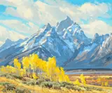 Conrad Schwiering, Patch of Gold, oil on board