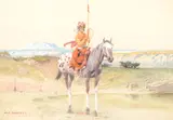 Olaf Carl Seltzer, The Watering Hole, watercolor on paper