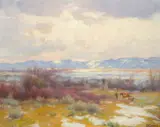 Joseph Henry Sharp, Crow Reservation, Winter [or] Indian Encampment, oil on canvas