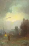 Joseph Henry Sharp, Indian Encampment, oil on canvasboard