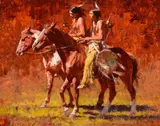 Howard Terpning, Cheyenne, 1983, oil on board