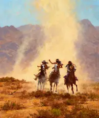 Howard Terpning, Chased by the Devil, 1990, oil on canvas