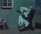 Harold von Schmidt, Night Sounds, oil on canvas