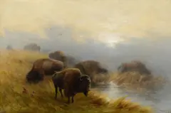 Frederick Arthur Verner, Grazing Buffalo, 1905, oil on canvas