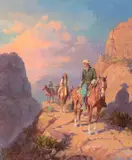 Cavalry Patrol by Olaf Wieghorst, oil on canvas, sold Jul 2018