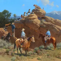 Bill Anton, King of the Hill, 2014, oil on canvas laid on board