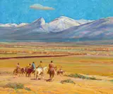 Oscar E. Berninghaus, First Snow on Taos Mountain, oil on canvas