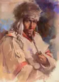Harley Brown, Many Mules, 1998, pastel on paper