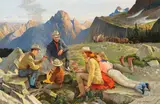 John Clymer, Mountain Trail Ride, oil on board