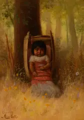Alice Coutts, Little Mendocino – Indian Papoose, oil on paper laid on board