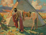 E. Irving Couse, Indian Camp [or] Sunlight