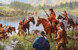 C. Michael Dudash, Blackfoot Territory – A Bad Place to Pull Up Lame, 2012, oil on canvas laid on board