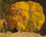 W. Herbert Dunton, October, oil on board