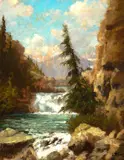 Glacier National Park by John Fery, oil on canvas, sold Jul 2017