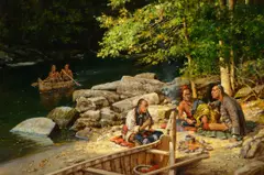 River Camp by Robert Griffing, 2016, oil on canvas, sold Jul 2017