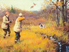 Fall Outing by Frank B. Hoffman, oil on board, sold Jul 2017