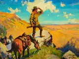 Frank B. Hoffman, Pawnee Bill, Oil on board