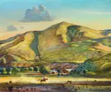 Peter Hurd, The Runaway Calf, 1947, egg tempera on paper