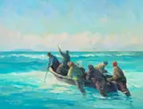 Theodore Roosevelt Lambert, Off to the Hunt, 1945, oil on canvas