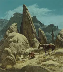 Finding the Sign by Frank McCarthy, oil on Masonite, sold Jul 2017