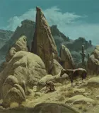 Frank McCarthy, Finding the Sign, oil on Masonite