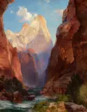 Thomas Moran, The Rio Virgin, Southern Utah, 1917, oil on canvas