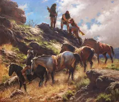 Apache Strategy by Don Oelze, 2017, oil on canvas, sold Jul 2017