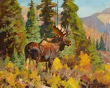 In His Prime by Carl Rungius, oil on canvas, sold Jul 2017