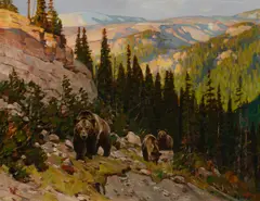 Carl Rungius, Out of the Canyon, oil on canvas