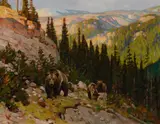 Carl Rungius, Out of the Canyon, oil on canvas