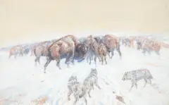 Charles Marion Russell, Montana Winter, 1905, gouache on paper