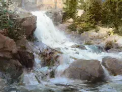 Richard Schmid, Alberta Falls, Rocky Mountain National Park, 1992, oil on canvas