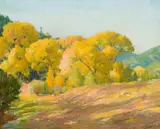 Joseph Henry Sharp, Cottonwoods Cañon, Taos, oil on canvas
