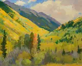 Joseph Henry Sharp, Aspens at Twining, oil on canvas