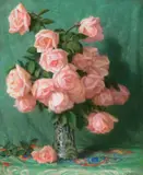 Joseph Henry Sharp, Roses, oil on canvas