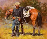Posing for Posterity by Howard Terpning, 1985, oil on board, sold Jul 2017