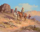 Navajos by Olaf Wieghorst, oil on board, sold Jul 2017