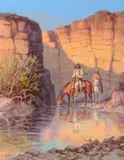 Canyon Creek by Olaf Wieghorst, 1975, oil on canvas, sold Jul 2017