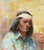 Zuni by Olaf Wieghorst, oil on canvas, sold Jul 2017
