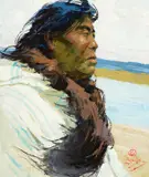 Eustace Paul Ziegler, Copper River Native, oil on board