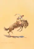 Bronc Rider by Edward Borein, watercolor on paper, sold Jul 2016