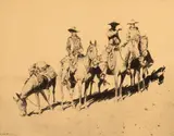Edward Borein, Grass Hunters, 1910, ink & gouache on paper