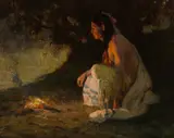 E. Irving Couse, The Evening Camp, 1920, oil on canvas