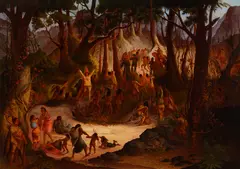 Alphonse Desport, Indians, oil on canvas