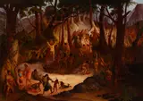 Alphonse Desport, Indians, oil on canvas