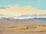 Maynard Dixon, Lonesome Camp, 1927, oil on canvas laid on board